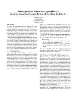 Heterogeneous Active Messages (HAM) -- Implementing Lightweight Remote
  Procedure Calls in C++
