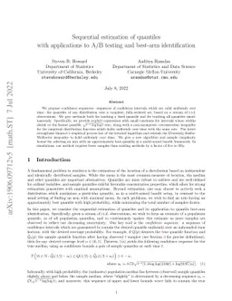 Sequential estimation of quantiles with applications to A/B-testing and
  best-arm identification