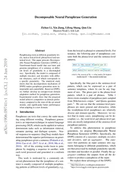 Decomposable Neural Paraphrase Generation