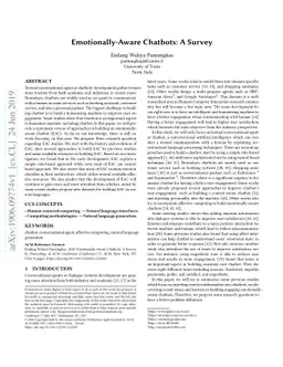 Emotionally-Aware Chatbots: A Survey