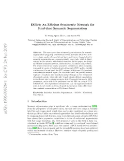 ESNet: An Efficient Symmetric Network for Real-time Semantic
  Segmentation