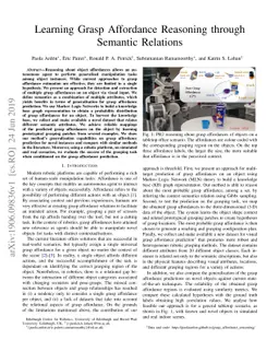 Learning Grasp Affordance Reasoning through Semantic Relations