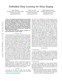 Embedded Deep Learning for Sleep Staging