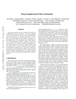 Deep Exemplar-based Video Colorization