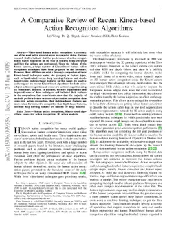 A Comparative Review of Recent Kinect-based Action Recognition
  Algorithms