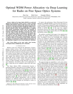 Optimal WDM Power Allocation via Deep Learning for Radio on Free Space
  Optics Systems