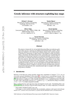 Greedy inference with structure-exploiting lazy maps