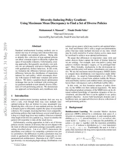 Diversity-Inducing Policy Gradient: Using Maximum Mean Discrepancy to
  Find a Set of Diverse Policies