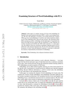 Examining Structure of Word Embeddings with PCA