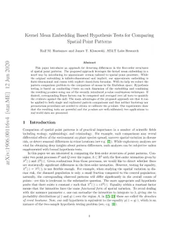 Kernel Mean Embedding Based Hypothesis Tests for Comparing Spatial Point
  Patterns