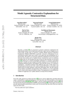 Model Agnostic Contrastive Explanations for Structured Data