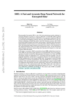 SHE: A Fast and Accurate Deep Neural Network for Encrypted Data