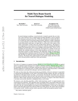 Multi-Turn Beam Search for Neural Dialogue Modeling