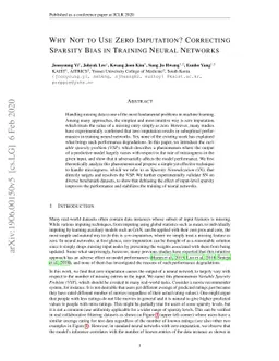 Why Not to Use Zero Imputation? Correcting Sparsity Bias in Training
  Neural Networks