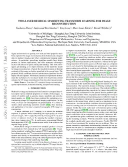 Two-layer Residual Sparsifying Transform Learning for Image
  Reconstruction