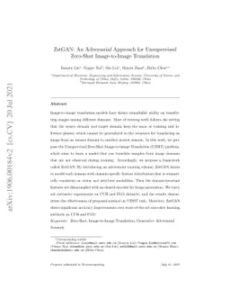 ZstGAN: An Adversarial Approach for Unsupervised Zero-Shot
  Image-to-Image Translation