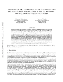 Multivariate, Multistep Forecasting, Reconstruction and Feature
  Selection of Ocean Waves via Recurrent and Sequence-to-Sequence Networks