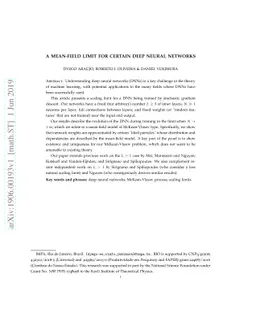 A mean-field limit for certain deep neural networks