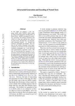 Adversarial Generation and Encoding of Nested Texts