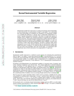 Kernel Instrumental Variable Regression