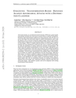 Enhancing Transformation-based Defenses using a Distribution Classifier