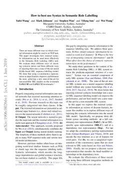 How to best use Syntax in Semantic Role Labelling