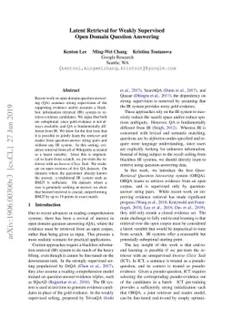 Latent Retrieval for Weakly Supervised Open Domain Question Answering
