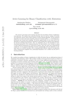 Active Learning for Binary Classification with Abstention