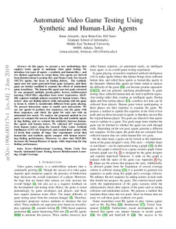 Automated Video Game Testing Using Synthetic and Human-Like Agents