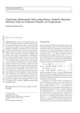 Clustering Multivariate Data using Factor Analytic Bayesian Mixtures
  with an Unknown Number of Components