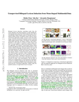 Unsupervised Bilingual Lexicon Induction from Mono-lingual Multimodal
  Data