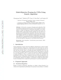 Multi-Objective Pruning for CNNs Using Genetic Algorithm