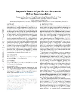 Sequential Scenario-Specific Meta Learner for Online Recommendation