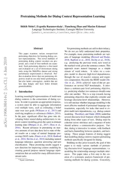 Pretraining Methods for Dialog Context Representation Learning