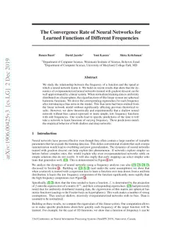 The Convergence Rate of Neural Networks for Learned Functions of
  Different Frequencies