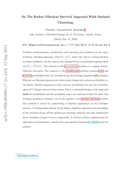 On The Radon-Nikodym Spectral Approach With Optimal Clustering