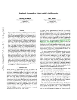 Stochastic Generalized Adversarial Label Learning