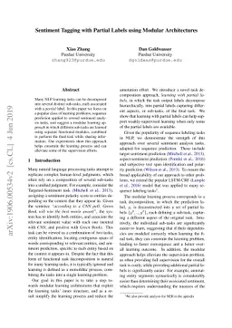 Sentiment Tagging with Partial Labels using Modular Architectures