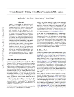 Towards Interactive Training of Non-Player Characters in Video Games
