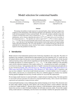 Model selection for contextual bandits