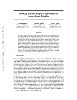 MaxGap Bandit: Adaptive Algorithms for Approximate Ranking