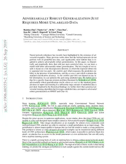 Adversarially Robust Generalization Just Requires More Unlabeled Data