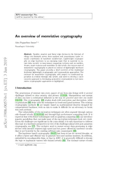 An overview of memristive cryptography