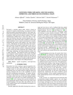 Listening while Speaking and Visualizing: Improving ASR through
  Multimodal Chain