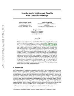 Nonstochastic Multiarmed Bandits with Unrestricted Delays