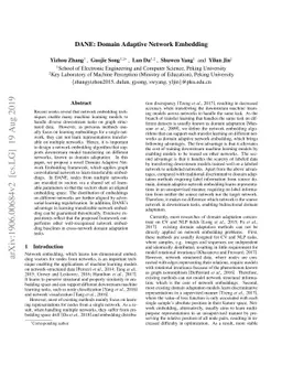 DANE: Domain Adaptive Network Embedding