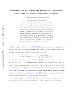 Semiparametric Analysis of the Proportional Likelihood Ratio Model and
  Omnibus Estimation Procedure