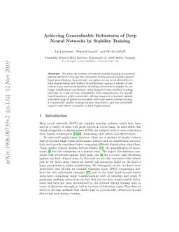 Achieving Generalizable Robustness of Deep Neural Networks by Stability
  Training