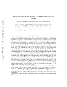 Encryption Scheme Based on Expanded Reed-Solomon Codes