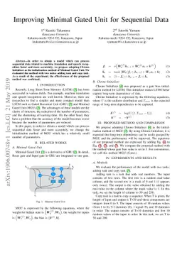 Improving Minimal Gated Unit for Sequential Data